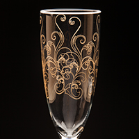 Gravert champagneglass