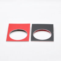 Telemecanique bryterskilt i sort/hvit/rød