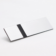 Børstet sølv-sort graveringsplate