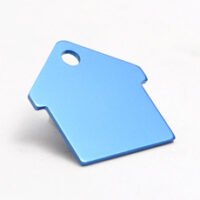 521200220 Husdyrmerke, hus stor, blå aluminium