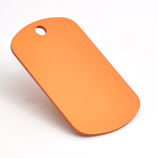 Husdyrmerke, dog-tag, orange aluminium