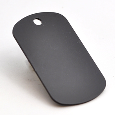 Husdyrmerke, dog-tag, sort aluminium