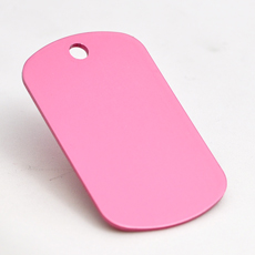 Husdyrmerke, dog-tag, rosa aluminium