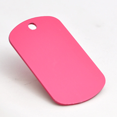 Husdyrmerke, dog-tag, rød aluminium