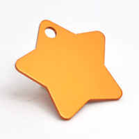 521200936 Husdyrmerke, stjerne, orange aluminium