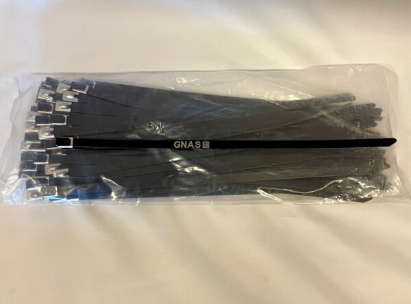 STRIPS MED KULELÅS RUSTFRITT STÅL SORT EPOXY 7,9 X 300 MM (100 STK)